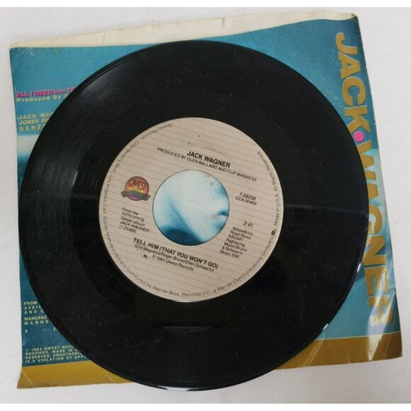 Record 45 RPM Vinyl Jack Wagner- All I Need/ Tell Him (That You Won't Go) - Picture 3 of 6
